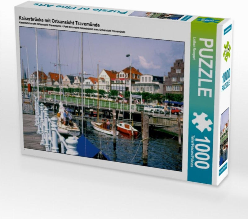 CALVENDO Puzzle Kaiserbrücke mit Ortsansicht Travemünde 1000 Teile Lege-Grösse 64 x 48 cm Foto-Puzzl