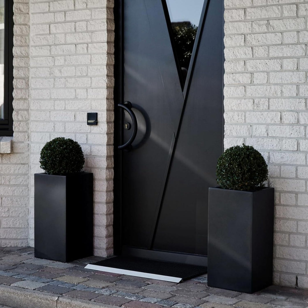 VIVANNO Pflanzkübel Blumenkübel Übertopf Säule Fiberglas Anthrazit Block 60x30x30 Anthrazit Matt 60x