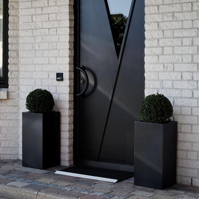 VIVANNO Pflanzkübel Blumenkübel Übertopf Säule Fiberglas Anthrazit Block 60x30x30 Anthrazit Matt 60x