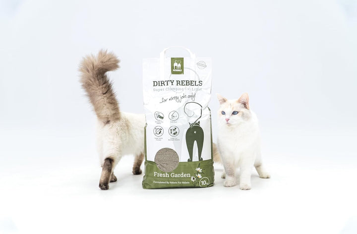 Petrebels Katzenstreu Dirty Rebels, 12x 10 Liter, Fresh Garden Duft, 100% Natürlich, 12er-Pack, Fres