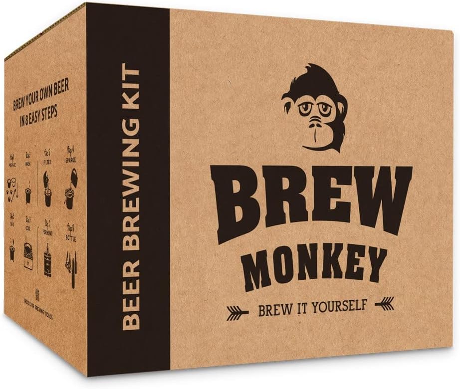 Brew Monkey® Bierbrauset IPA | Luxe Set 5 Liter Bier | 5,7% Vol. | Bier Brauen in der Küche | Bier B