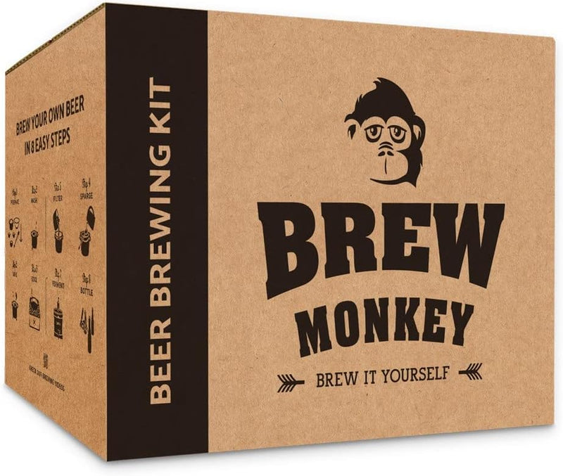 Brew Monkey® Bierbrauset Helles | Basic Set 5 Liter Bier | 6,4% Vol. | Bier Brauen Set | Männergesch