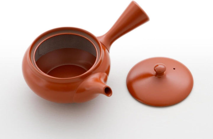 Original japanische Teekanne, Kyusu, mit 2 Becher: Shudei Kyogata. Integriertes Tee-Sieb aus Edelsta