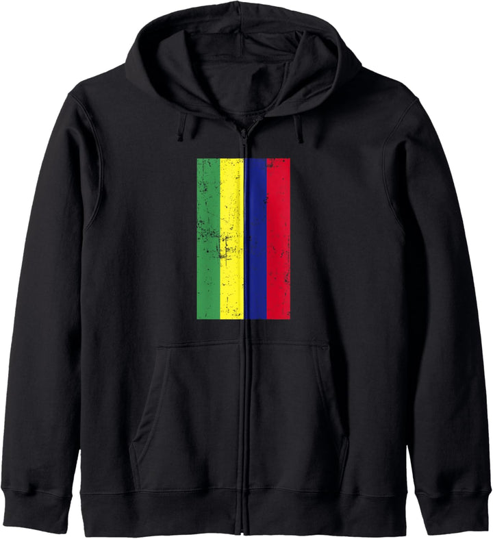 Republic of Mauritius Africa Port Louis Distressed Flag Kapuzenjacke