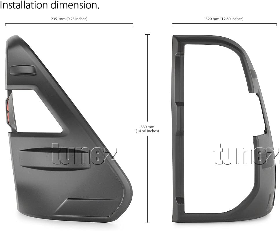 TUNEZ® Schwarze Rücklichtabdeckung, nur für Rücklicht, kompatibel mit Hilux Mk3 2020 2021 2022 SR SR