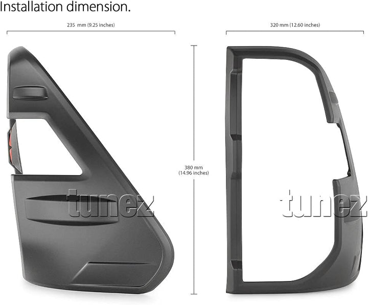 TUNEZ® Schwarze Rücklichtabdeckung, nur für Rücklicht, kompatibel mit Hilux Mk3 2020 2021 2022 SR SR
