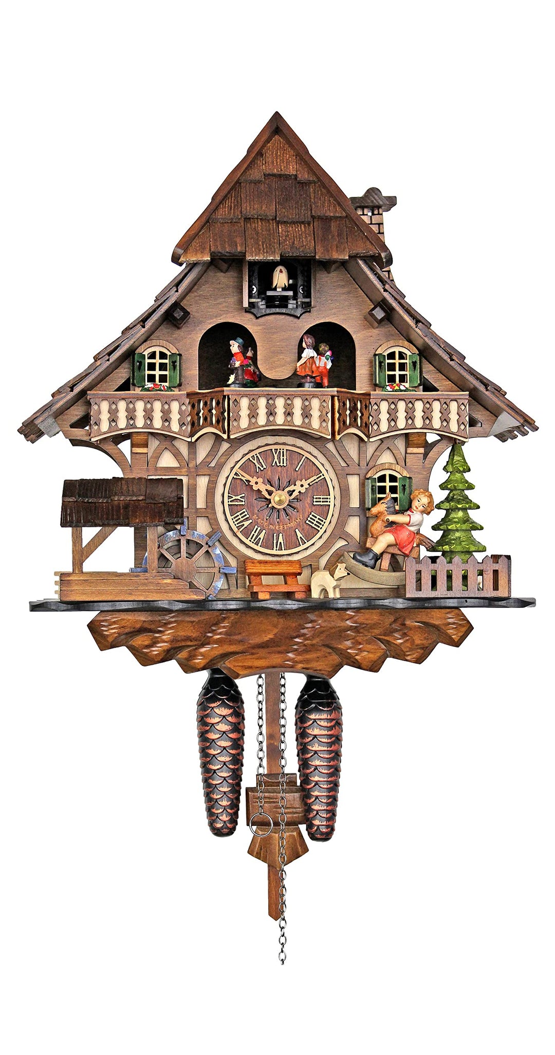 Traditionelle Kuckucksuhr Schwarzwaldhaus mit Tänzern [Küche & Haushalt]