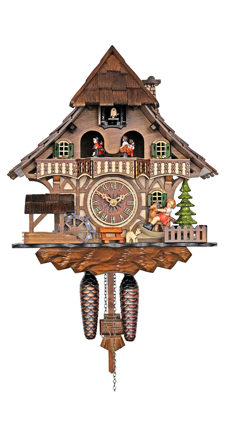 Traditionelle Kuckucksuhr Schwarzwaldhaus mit Tänzern [Küche & Haushalt]