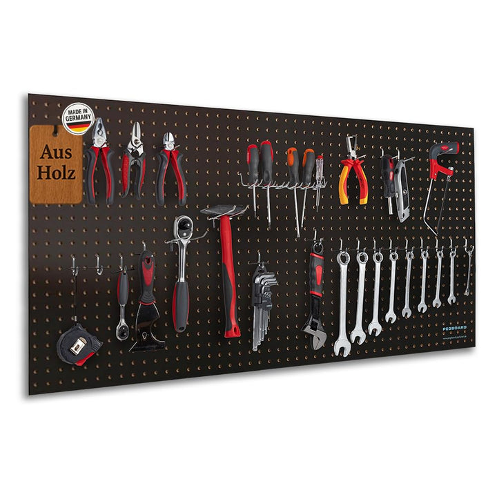 Pegboard 1 St. Werkzeugwand aus Holz (MDF) 120 x 60 x 0,5 cm - Lochung Ø7 mm Lochabstand 25,4 mm - s