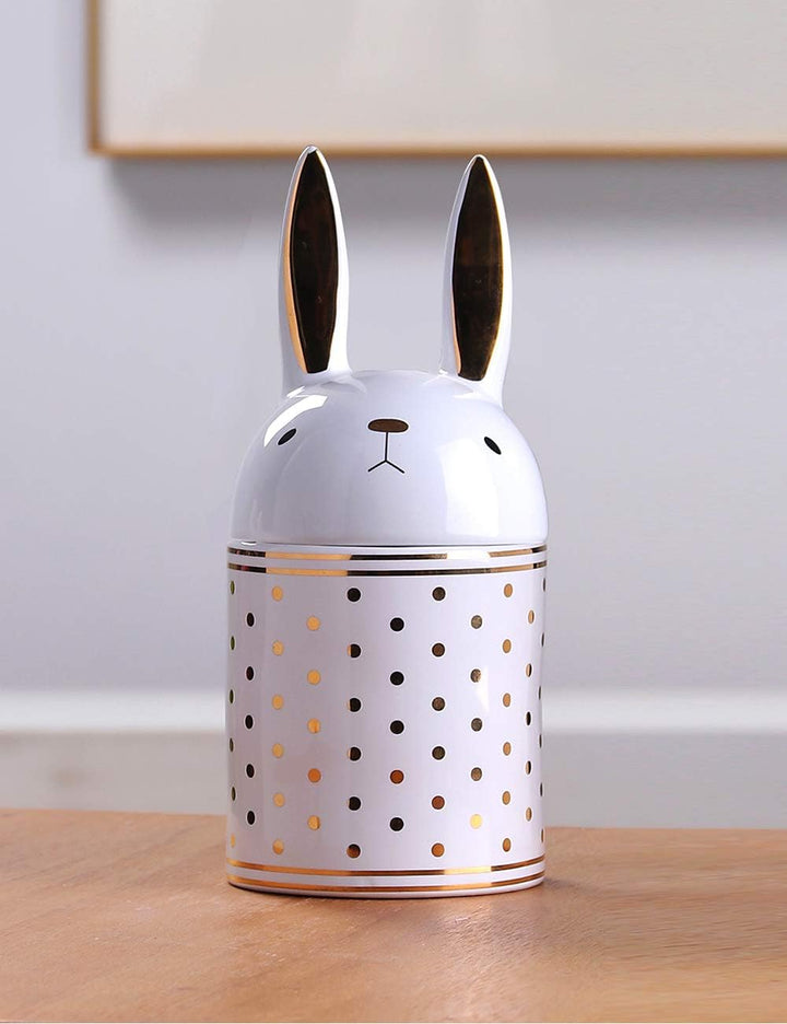 HAUCOZE Keramik Vorratsdose Hase Figur Modern Deko Wohnzimmer Skulptur Geschenk 20cm 500 Milliliter