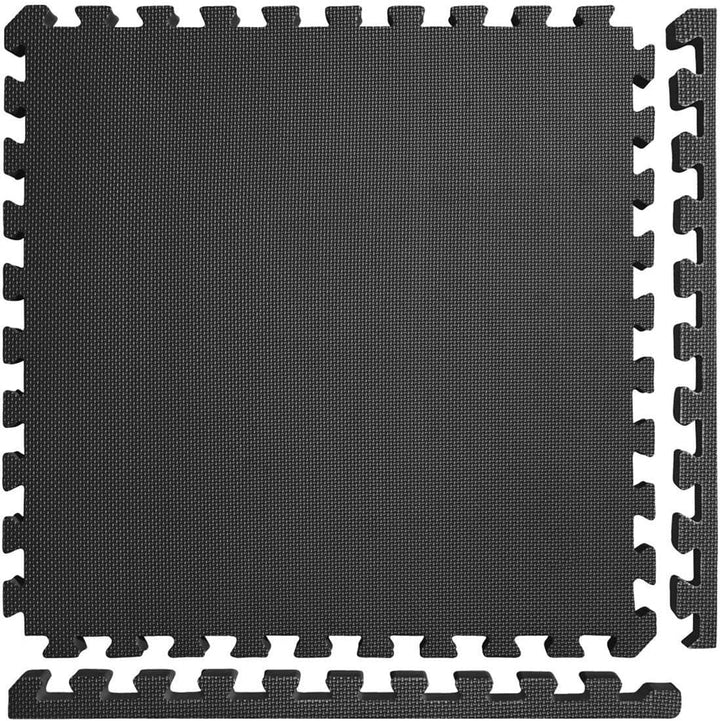 JARDIN202 Puzzlematte für Fitness- und Fitnessböden, Gummischutz, 60 x 60 cm, rutschfeste Matte Schw