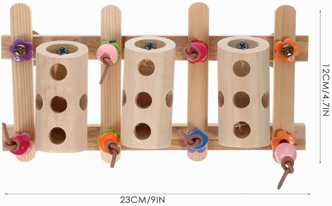Vogelspielzeug Holz Halter Eimer 9.06X4.72X1.97In Papagei Futtersuche Spielzeug Leckerlis Verstecken