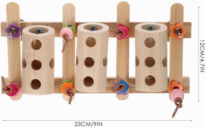 Vogelspielzeug Holz Halter Eimer 9.06X4.72X1.97In Papagei Futtersuche Spielzeug Leckerlis Verstecken