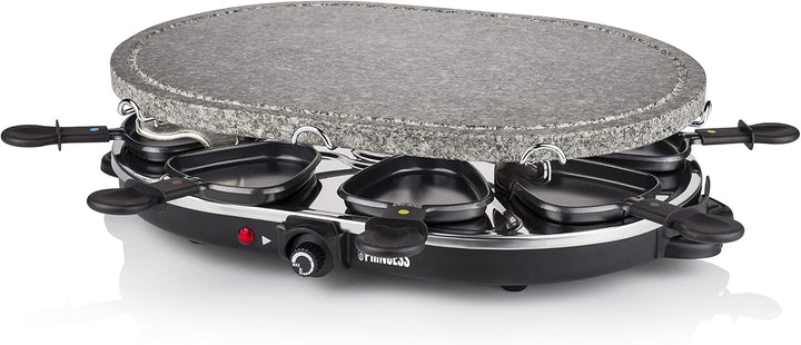 Princess ovaler Raclette-Stein Grill, 1200 Watt, regelbarer Thermostat, für 8 Personen, antihaftbesc