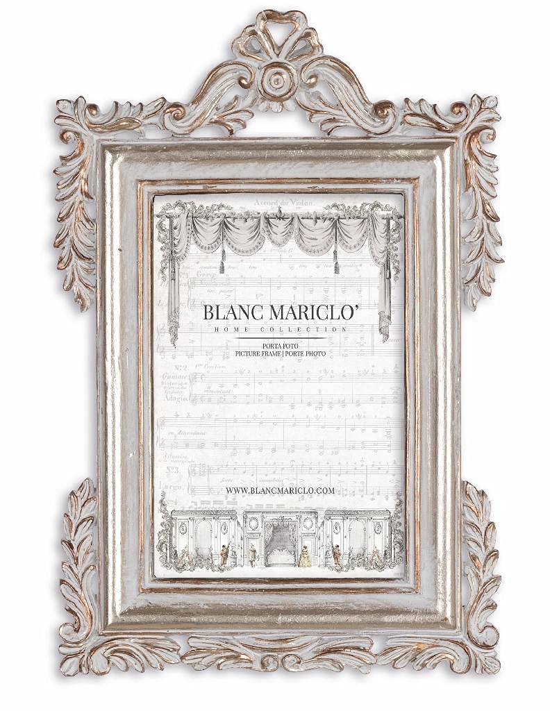 Blanc Mariclo - Bilderrahmen für Cavaliere della rosa 24,3 x 16,3 cm hellgrau und gold