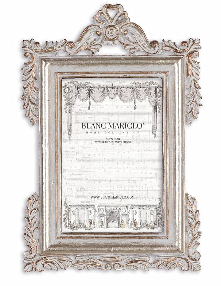 Blanc Mariclo - Bilderrahmen für Cavaliere della rosa 24,3 x 16,3 cm hellgrau und gold