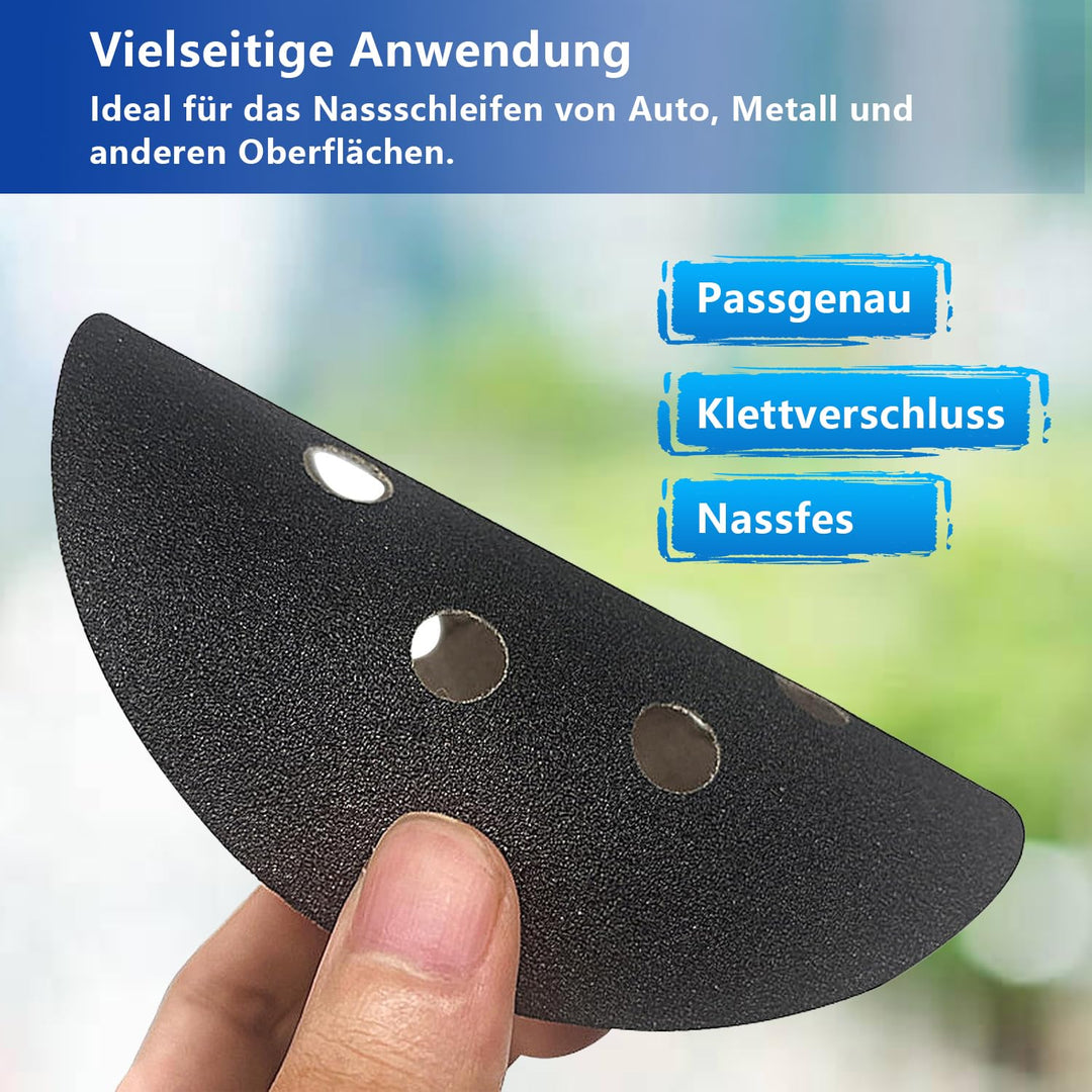 GZKTY Nassschleifpapier 125mm Klett - 80 Stück Schleifscheiben Set (600/800/1000/1200/1500/2000/3000
