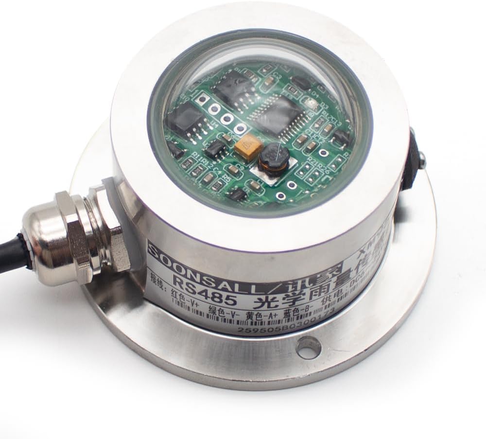 Optischer Regenmesser aus Edelstahl, RS485-Wetterstation, Zweikanal-Impuls-Regensensor – IP65, Niede