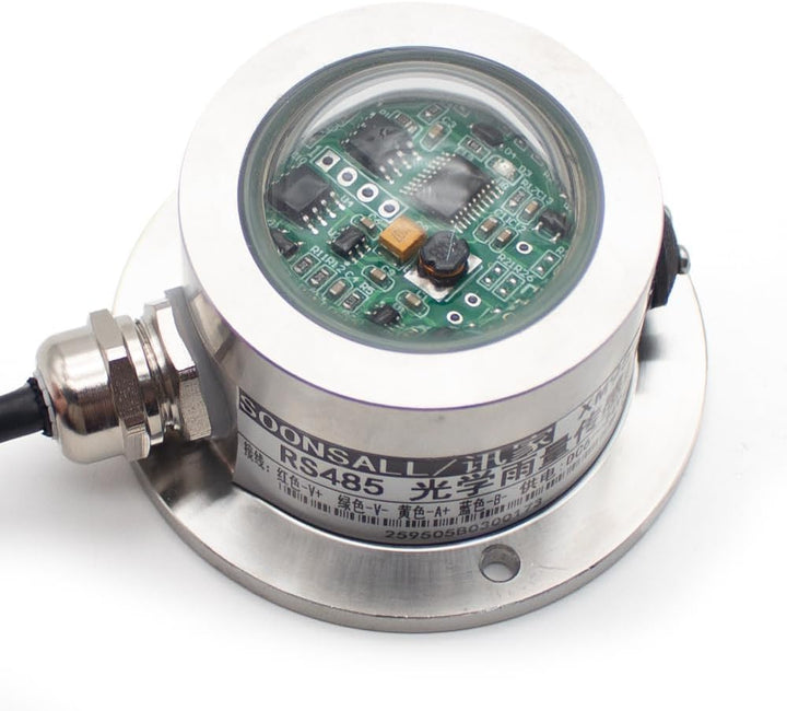 Optischer Regenmesser aus Edelstahl, RS485-Wetterstation, Zweikanal-Impuls-Regensensor – IP65, Niede