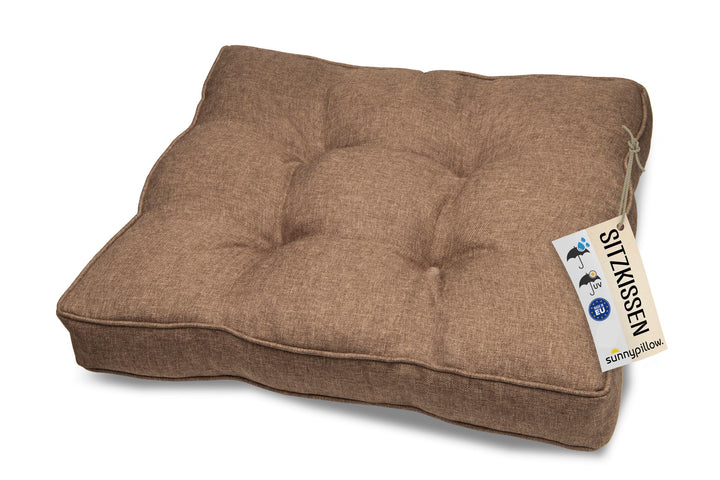 sunnypillow Polster für Gartenmöbel - Sitzkissen 60 x 60 cm für Rattanmöbel - Stuhlauflage Outdoor,