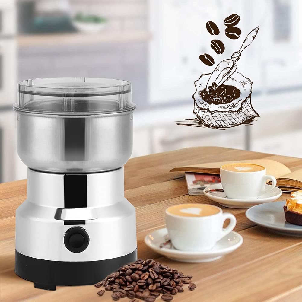 Kaffeemühle Elektrisch, Kaffeebohnen aus Edelstahl Getreide Mühle Kaffeemühle und Gewürzmühle mit Ed