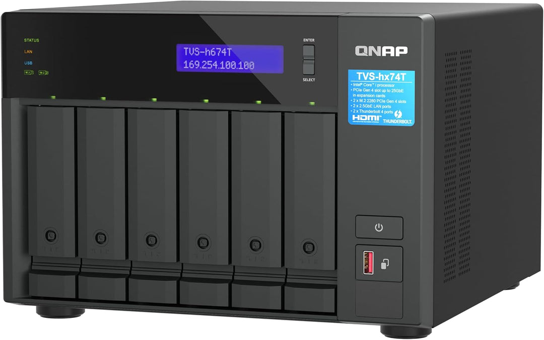 QNAP TVS-H674T-I5-32G 6 Bay I5 6C 32GB SO DIMM DDR4 2X 2.5GBE, TVS-H674T-I5-32G