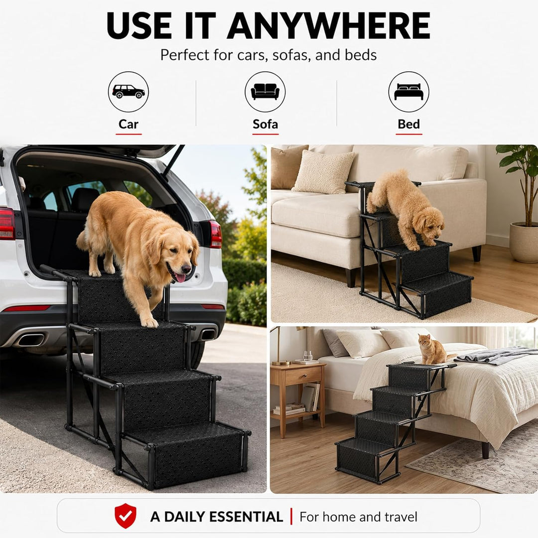 Hundetreppe Auto, Klappbar Hunderampe bis 60kg, Hunderampe Auto, Rampe Hund, Hunderampen für Grosse