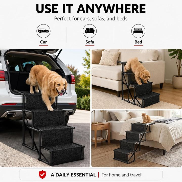 Hundetreppe Auto, Klappbar Hunderampe bis 60kg, Hunderampe Auto, Rampe Hund, Hunderampen für Grosse