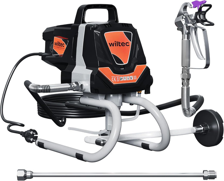 Wiltec Hochdruck Farbsprühsystem 1010 W, 207 bar, 1,5 l/min, Farbspritzgerät mit Düse und Verlängeru