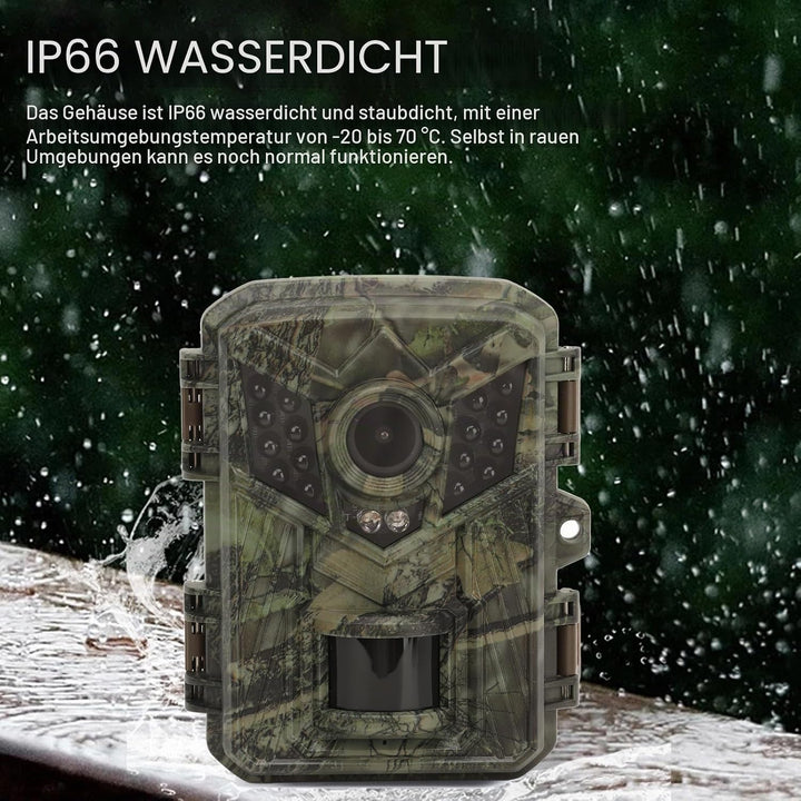 Wildkameras, 16 MP, 1080P HD, wasserdichte Wildkamera mit Schneller Auslösezeit, Infrarot-Nachtsicht