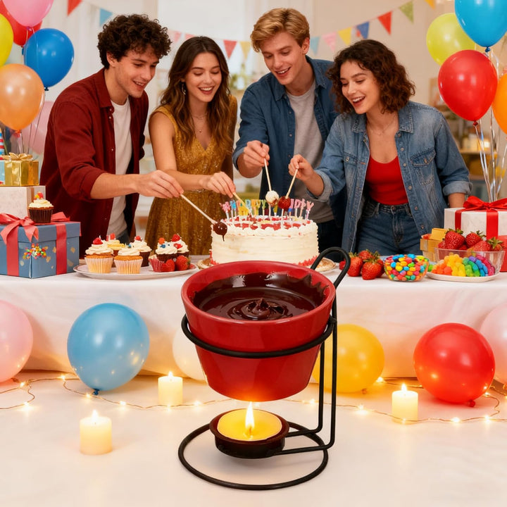 Generisch Fondue - Zubereiter,Schokoladenschmelztasse - Für Butter, Käse, Romantische Abende, Gesell