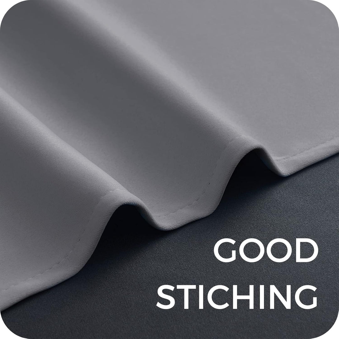 MRTREES Thermovorhang Kälteschutz Hellgrau Gardinen Blickdicht 2er Set Hellgrau 240x140 cm (HxB) Bli