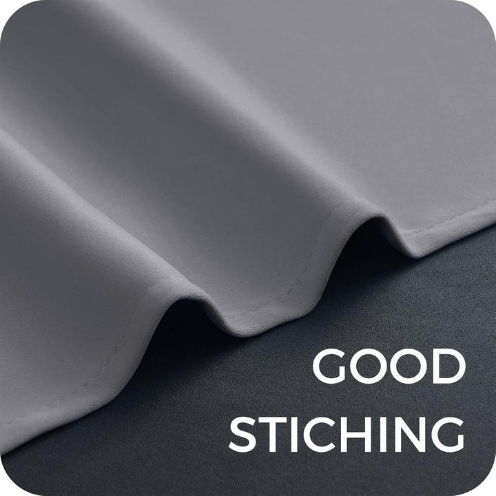 MRTREES Thermovorhang Kälteschutz Hellgrau Gardinen Blickdicht 2er Set Hellgrau 240x140 cm (HxB) Bli