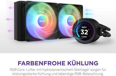 NZXT Kraken Elite 240 RGB - RL-KR24E-B1-240mm AIO CPU Wasserkühlung - 2,36" LCD Display 640x640-2x12