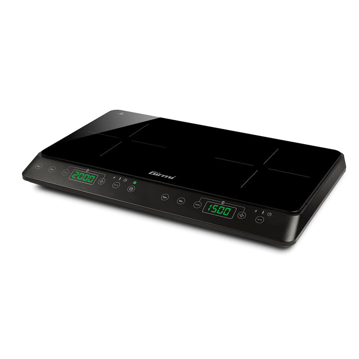 Girmi PI51 Doppel-Induktionsplatte, 3500 Watt, 15 A, Temperaturen von 60 bis 240 °C, Schwarz 3500W,