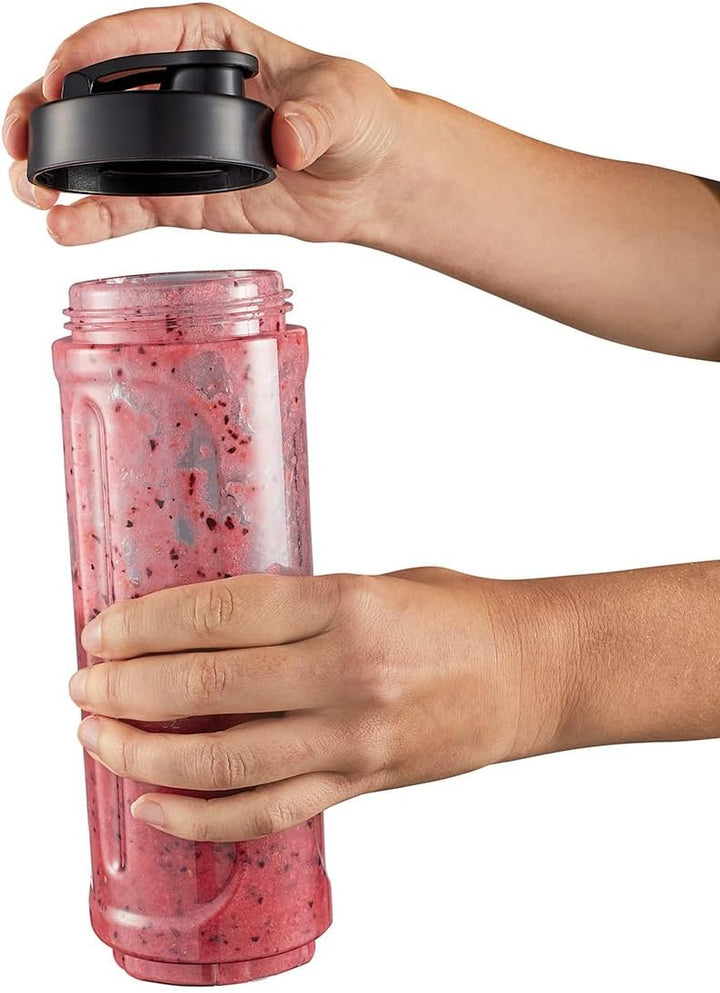 Cloer 6969 Smoothie Maker, Mini Standmixer to go, Milchshakes, Behälter 600 ml, Trinkflasche aus Tri