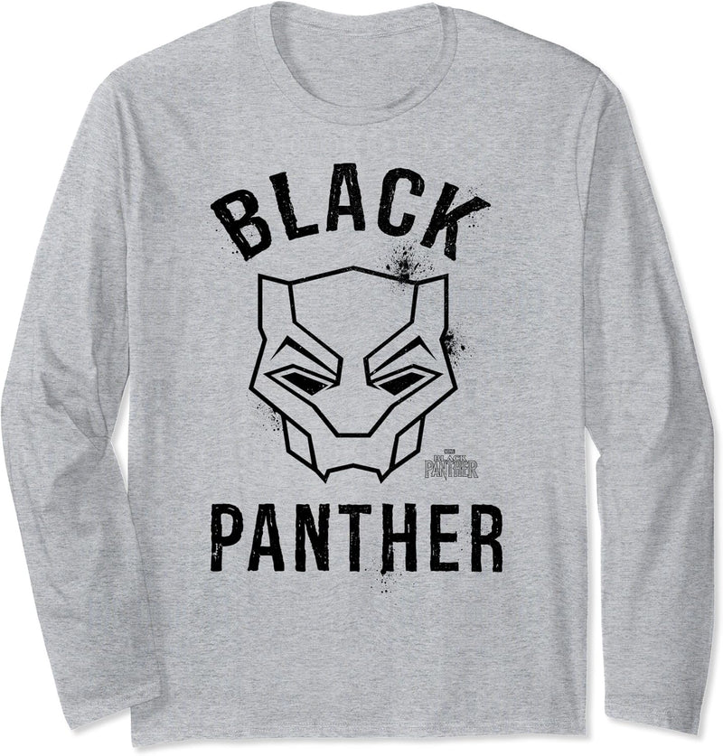 Marvel Black Panther Line Art Mask Langarmshirt