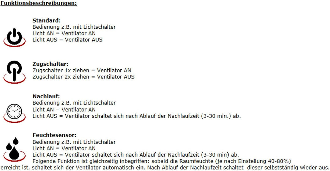 VONLIS Lüfter Ventilator Badezimmer Lamellen Bewegungsmelder rund eckig Zu Abluft Wave Ø 125 mm Nach