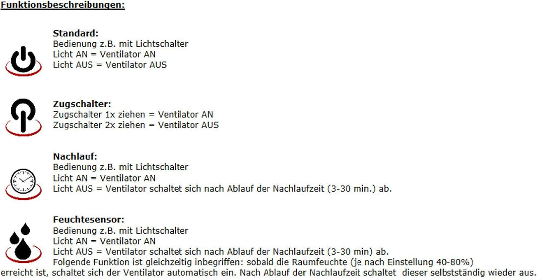 VONLIS Lüfter Ventilator Badezimmer Lamellen Bewegungsmelder rund eckig Zu Abluft Wave Ø 150 mm Stan