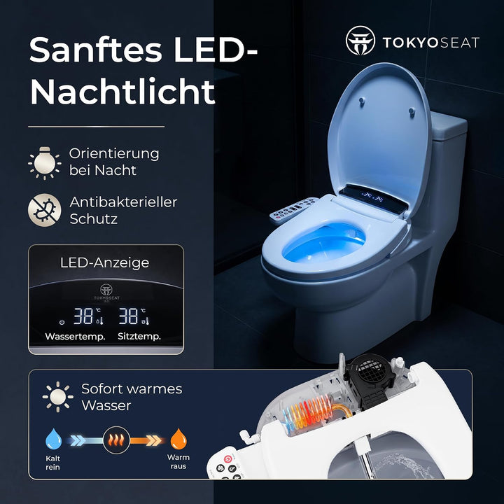 TokyoSeat Japanische Toilette, Dusch WC Aufsatz – Smart Toilet mit Bidet, beheizbarer Toilettenbrill