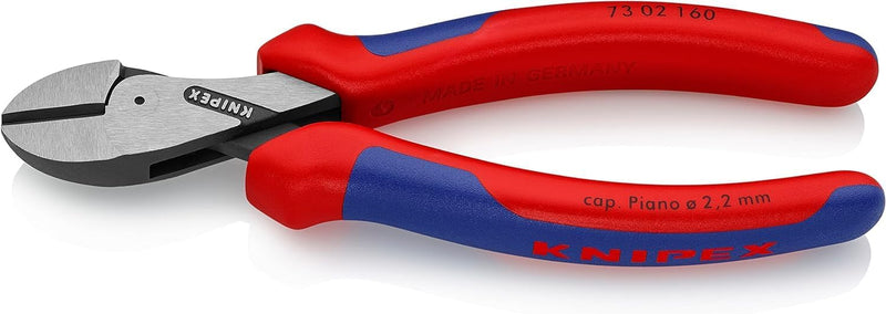 Knipex X-Cut® Kompakt-Seitenschneider hochübersetzt schwarz atramentiert, mit Mehrkomponenten-Hüllen