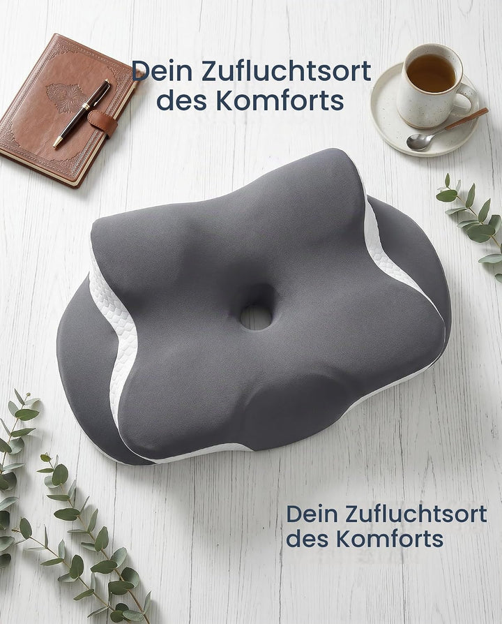 Ergonomisches Kopfkissen,Memory Foam Kissen (Dunkelgrau)