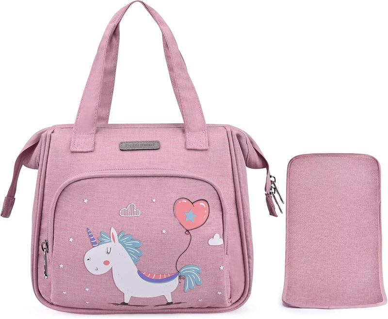 Bebamour Einhorn Puppe Wickeltasche mit Puppe Wickelmatte tragen Puppe Zubehör Mode Kinder Mädchen B