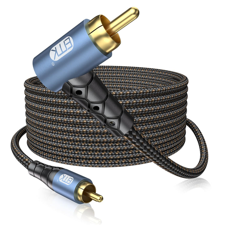 EMK Subwooferkabel Winkelstecker Cinch Kabel Rechteckiges RCA Cable Digitales Koaxialkabel 90 Grad C