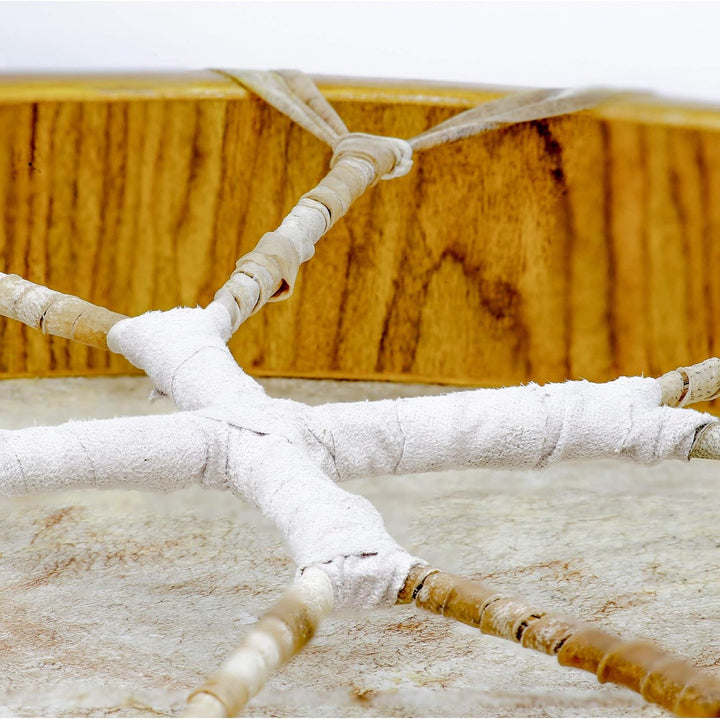 Shamandrum 60 cm Rahmentrommel Rund Ziegenhaut Behaart im mysevendo Set Shaman Drum Goat Skin inkl.