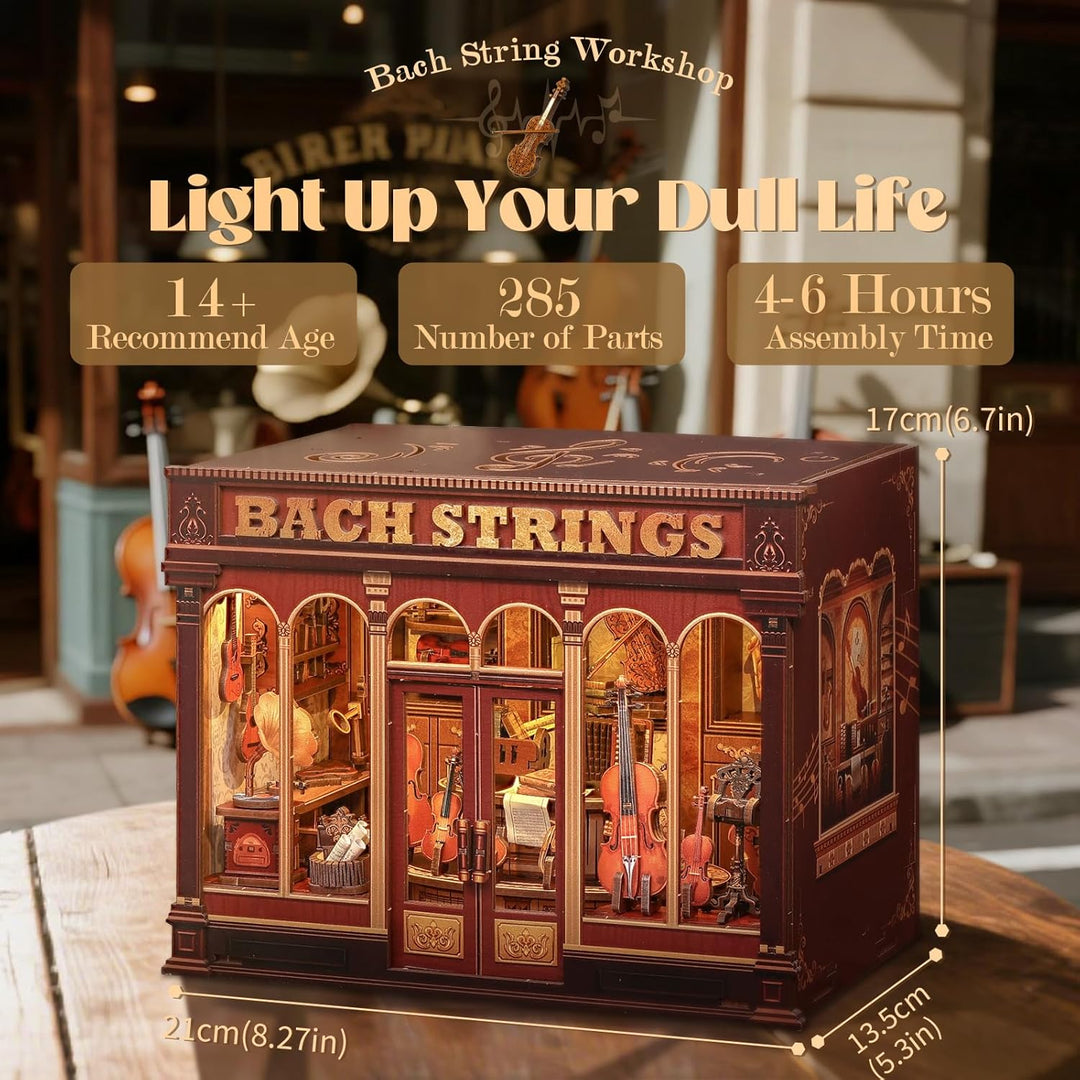 Cutefun Book Nook Kit - DIY Häuser Kit mit LED-Beleuchtung - DIY Miniature House Holzmodell Puppenha