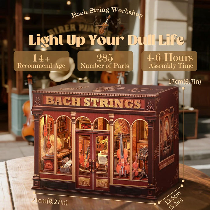 Cutefun Book Nook Kit - DIY Häuser Kit mit LED-Beleuchtung - DIY Miniature House Holzmodell Puppenha