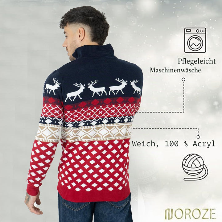 NOROZE Herren Unisex Retro Hässlich Frech Gestrickt Weihnachten Strickpullover Pullover Top XXL Mari