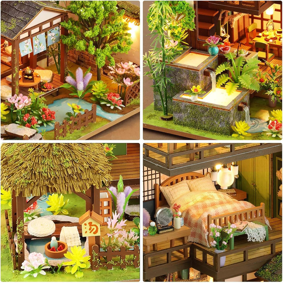 Miniatur Haus Bausatz, Kreatives DIY Puppenhaus aus Holz, Holzpuzzle für Erwachsene &amp; Jugendliche, I