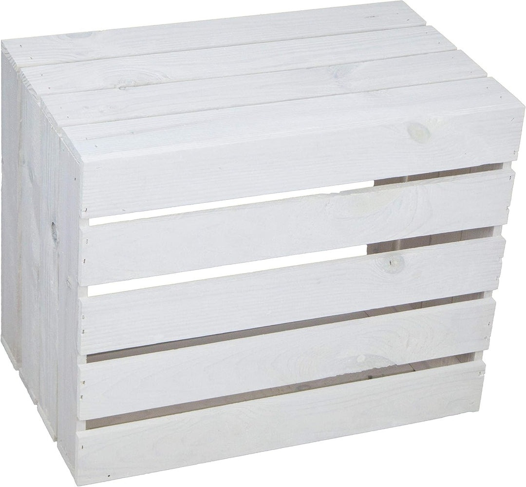 4er Set Massive Obstkiste Apfelkiste Weinkiste aus dem Alten Land +++ 50 x 40 x 30 cm (NEU Weiss 2 x